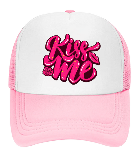 Valentines Day Hat Trucker Adjustable Hat Snapback Playful Funny Kiss Me Hat