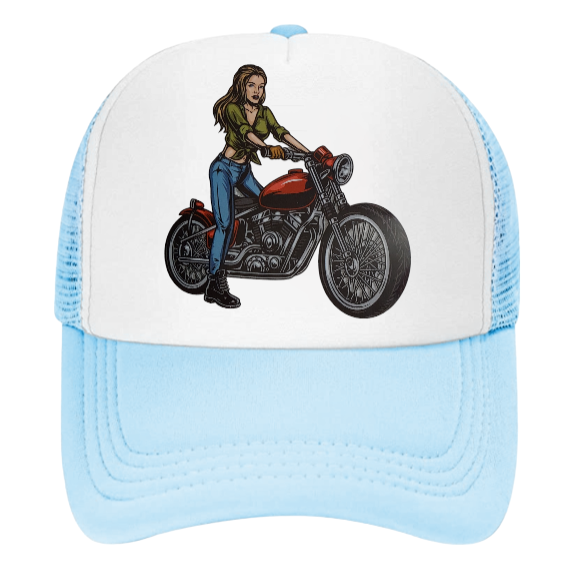 Girls Motorbike Hat Baseball Hat Trucker Hat Adjustable Snapback Biker Girl Hat