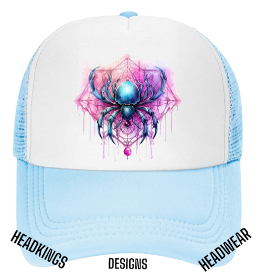 Spider Hat Adjustable Snapback Trucker Hat Spider Web Poisonous Scary Spider Hat