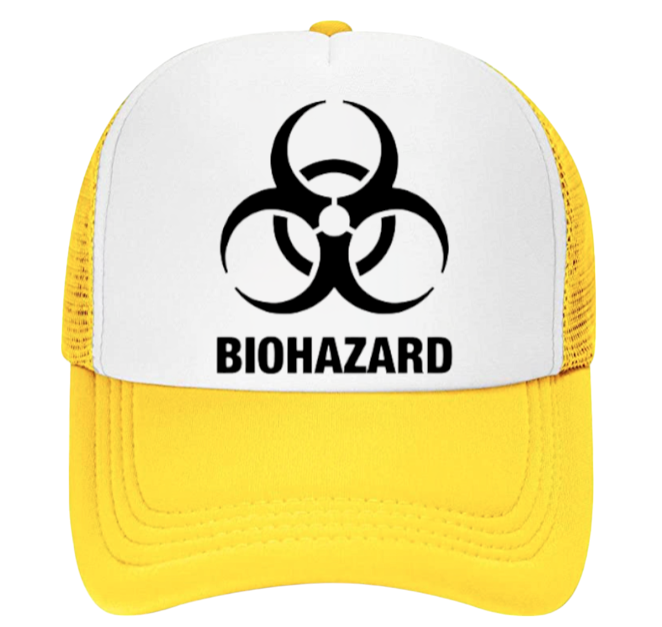 Biohazard Hat Caution Trucker Hat Adjustable Snapback Hat Outdoors Hat Biohazard
