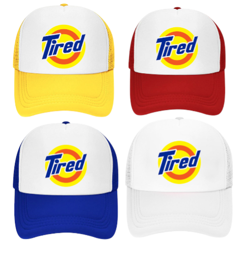 Funny Hat Adjustable Snapback Trucker Hat Detergent Tide Theme Hat Jesus Tired