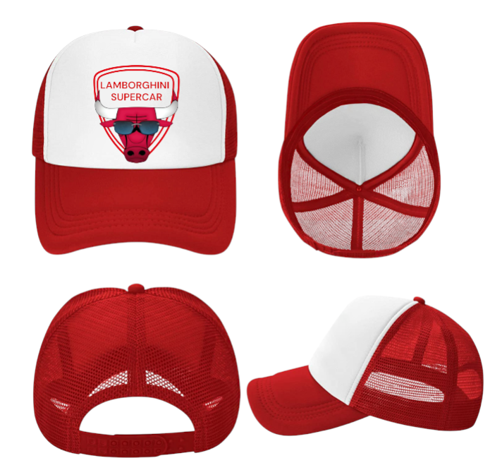 Lamborghini Hat Adjustable  Snapback Trucker Hat Gangster Bull Lambo Custom Hat