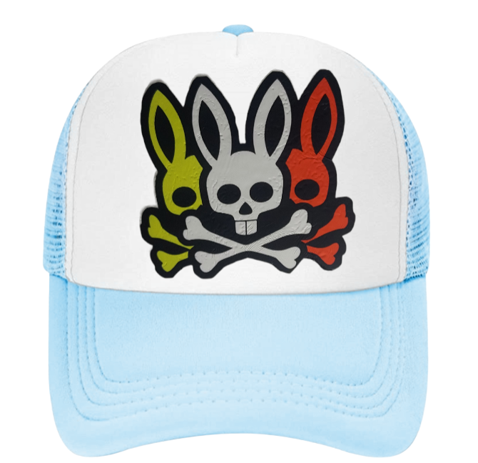 Bunny Hat Adjustable Snapback Trucker Hat Snapback Three Bunny Skulls Hat
