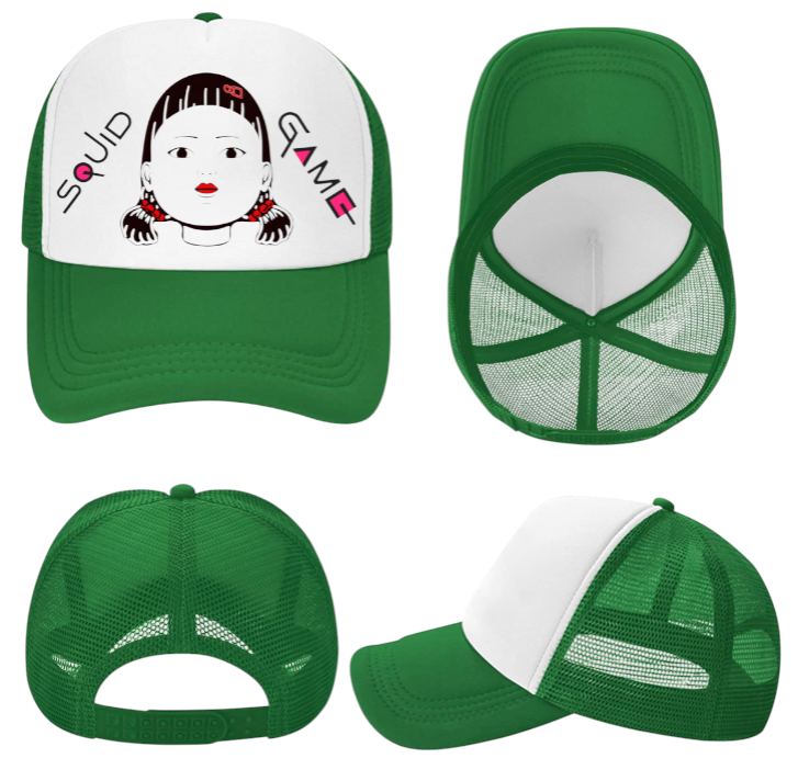 Squid Game Hat Adjustable Snapback Trucker Hat Pretty Killer Doll Red Light Hat