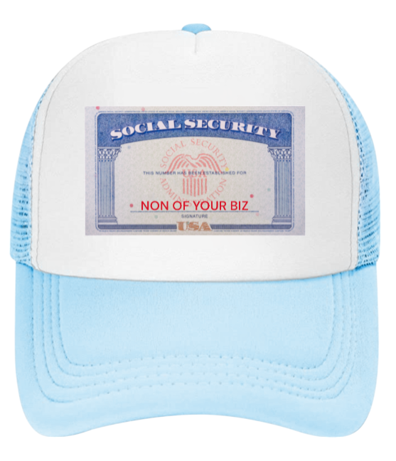 Social Security Hat Adjustable Snapback Trucker Hat Non Of Your Biz Funny Hat