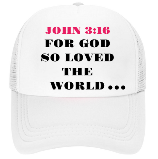 Church Hat Adjustable Snapback Trucker Hat Prayer Strength Believe JOHN 3:16 Hat