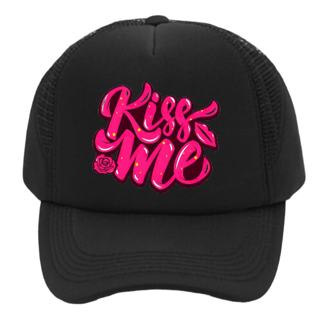 Valentines Day Hat Trucker Adjustable Hat Snapback Playful Funny Kiss Me Hat