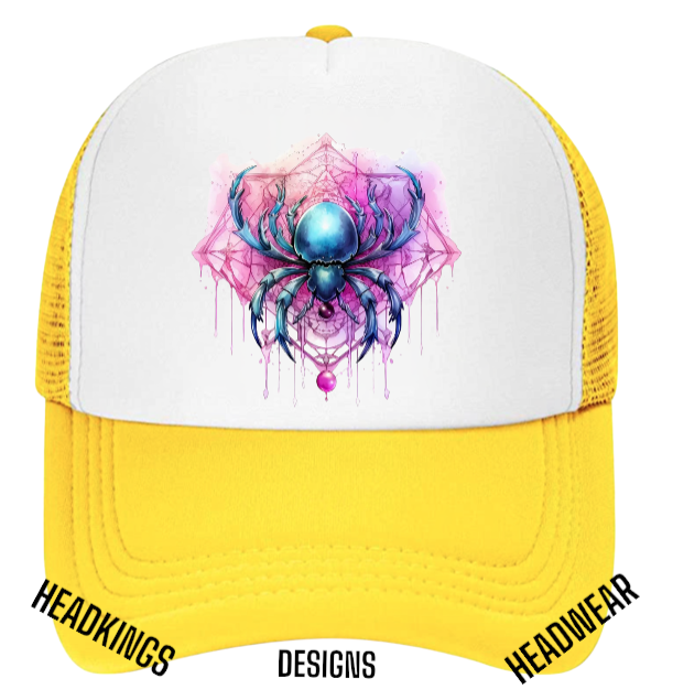 Spider Hat Adjustable Snapback Trucker Hat Spider Web Poisonous Scary Spider Hat