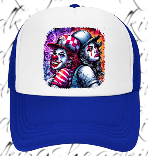 Funny Hat Laugh Now Cry Later Adjustable Snapback Trucker Hat Colorful Clown Hat
