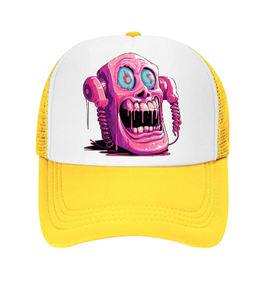 Scary Face Hat Adjustable Snapback Trucker Hat Alien Scary Screaming Phone Face