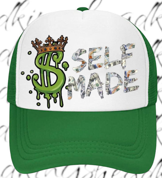 Dollar King Hat Adjustable Snapback Trucker Hat Self Made Dollar Money Hat