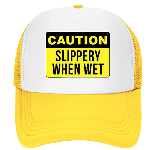 Funny Hat Slippery When Wet Hat Trucker Hat Adjustable Snapback Hat Outdoors Hat