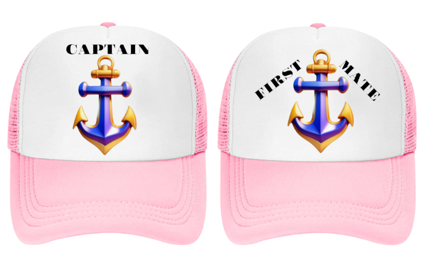 Captain Hat First Mate Hate Adjustable Snapback Trucker Hat Colorful Sea Anchor