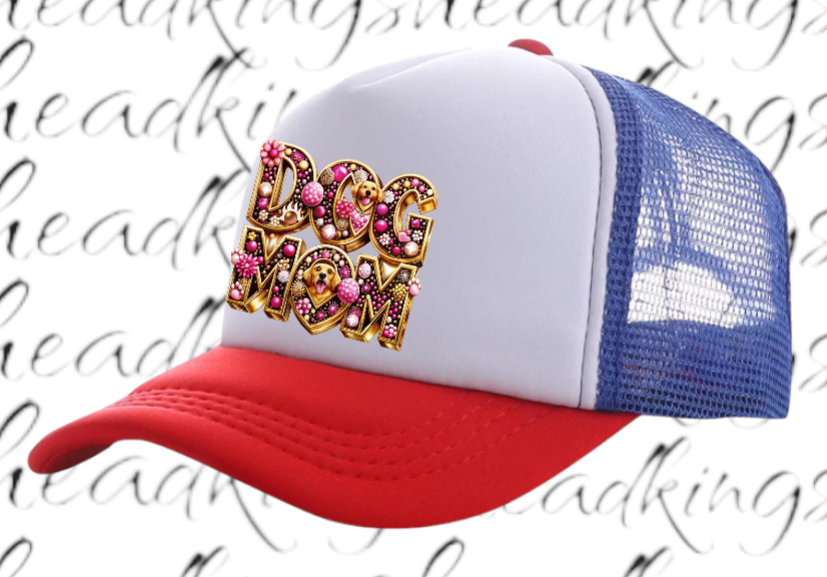 Dog Mom Hat Adjustable Snapback Trucker Hat Gift for Mom Dog Lovers Dog Hat