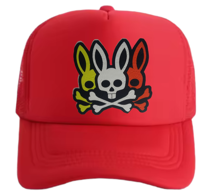 Bunny Hat Adjustable Snapback Trucker Hat Snapback Three Bunny Skulls Hat