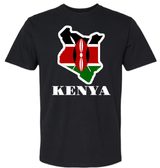 Map of Kenya T-shirt Kenyan Flag T-shirt Madaraka Day Celebrations Wear Kenya