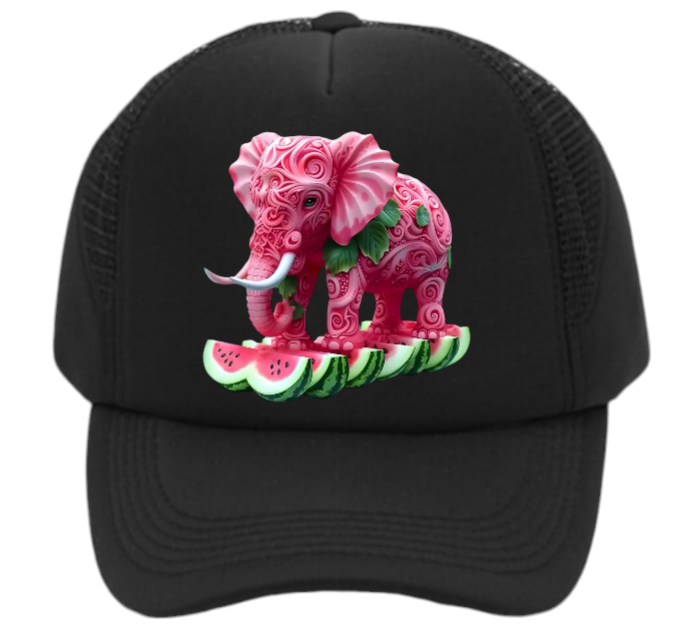 Watermelon Elephant Adjustable Snapback Trucker Hat Summer Hat Watermelons Hat