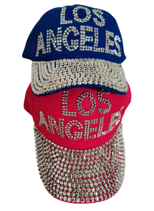 Los Angeles Hat Crystals Adjustable LA Baseball Hat with Crystals Women Hat Gift