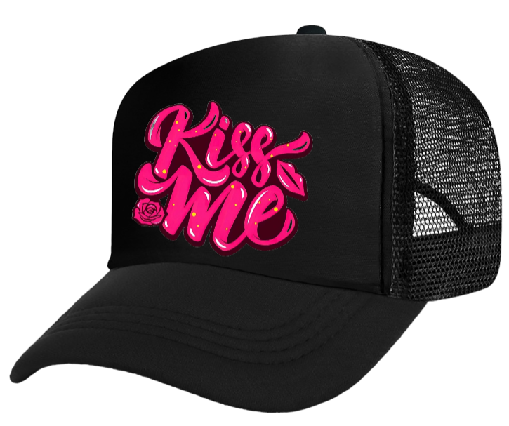 Valentines Day Hat Trucker Adjustable Hat Snapback Playful Funny Kiss Me Hat