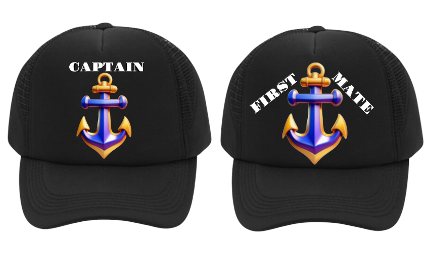 Captain Hat First Mate Hate Adjustable Snapback Trucker Hat Colorful Sea Anchor