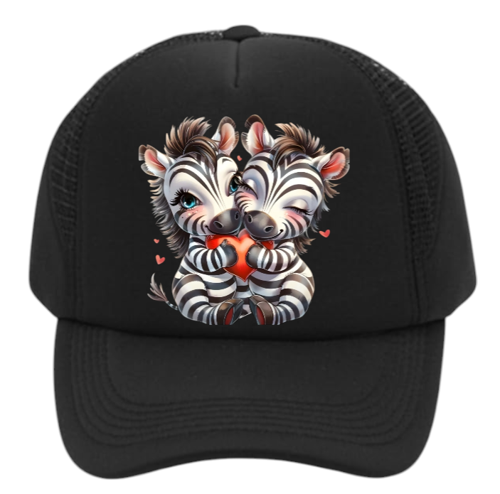 Dodgers Baseball Hat Adjustable Snapback Trucker Hat Anime Zebra Hat Love Hearts