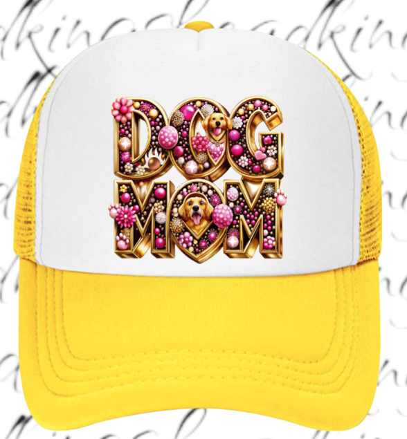 Dog Mom Hat Adjustable Snapback Trucker Hat Gift for Mom Dog Lovers Dog Hat