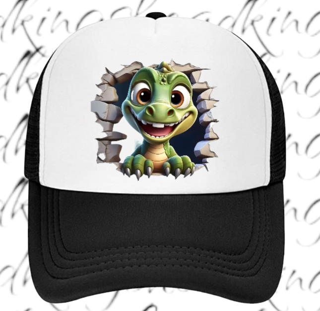 Funny Hat Baby Dinosaur Hat Adjustable Snapback Trucker Hat Cute Baby Dino Anime