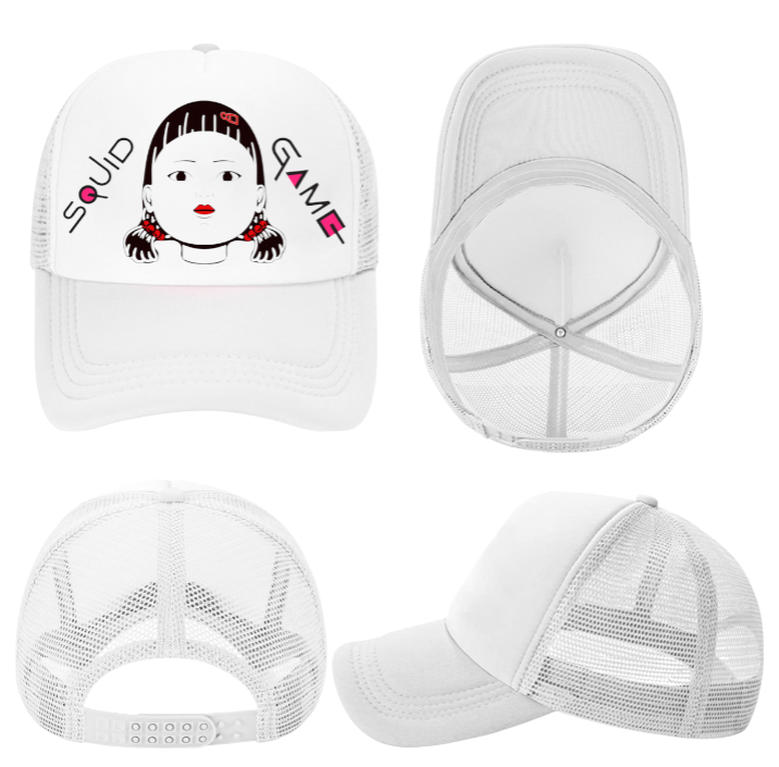 Squid Game Hat Adjustable Snapback Trucker Hat Pretty Killer Doll Red Light Hat
