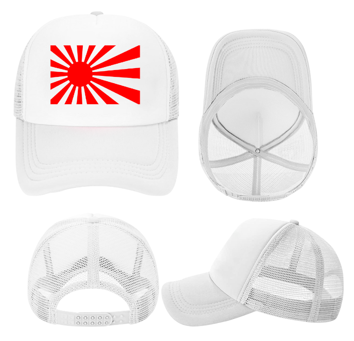 Japan Flag Hat Adjustable Snapback Trucker Hat Rising Sun Flag of Japan Hat