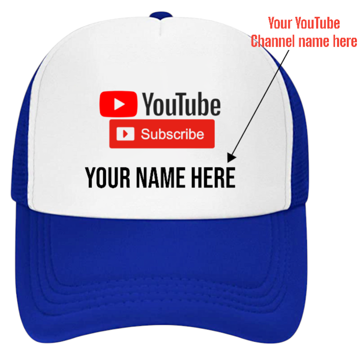 YouTube Custom Hat Subscribe Channel Social Media Followers Business Fans Gift
