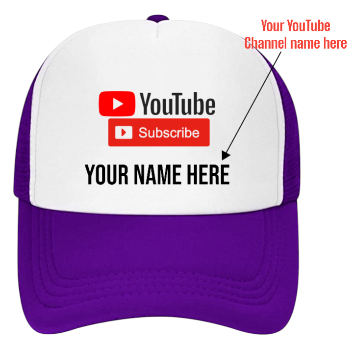 YouTube Custom Hat Subscribe Channel Social Media Followers Business Fans Gift