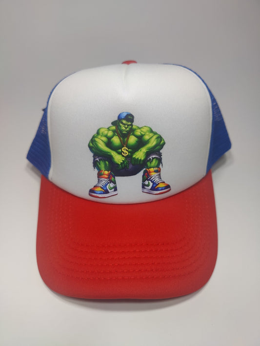 Hulk Super Hero Hat Adjustable Snapback Trucker Hat Gym Workout Outdoors Hat