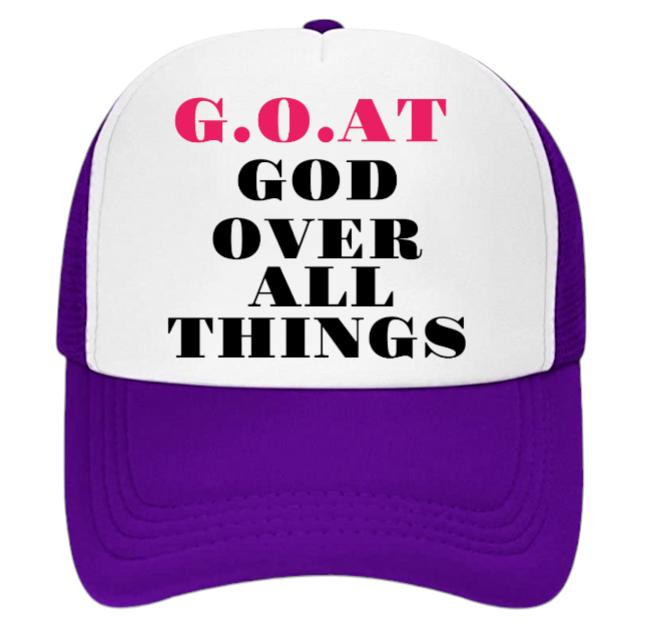G.O.A.T Hat Adjustable Snapback Trucker Hat God Over All Things Church Faith Hat