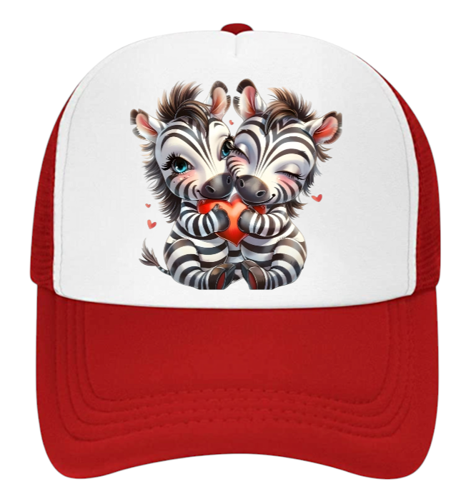 Dodgers Baseball Hat Adjustable Snapback Trucker Hat Anime Zebra Hat Love Hearts