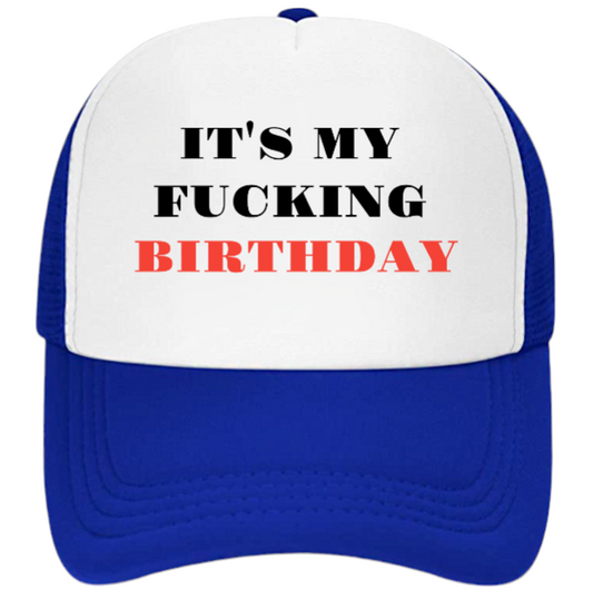 Birthday Hat Adjustable Snapback Trucker Hat Outdoors Hat Birthday Gift Hat Blue