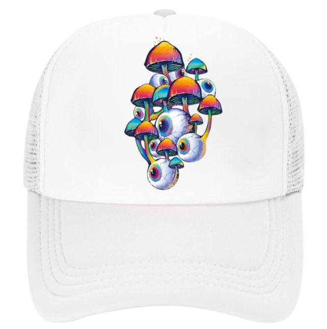 Third Eye Hat Adjustable Snapback Trucker Hat Dimensional Multicolored Third Eye