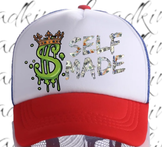 Dollar King Hat Adjustable Snapback Trucker Hat Self Made Dollar Money Hat