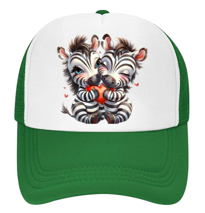 Dodgers Baseball Hat Adjustable Snapback Trucker Hat Anime Zebra Hat Love Hearts