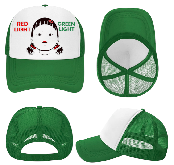 Squid Game Hat Adjustable Snapback Trucker Hat Pretty Killer Doll Red Light Hat