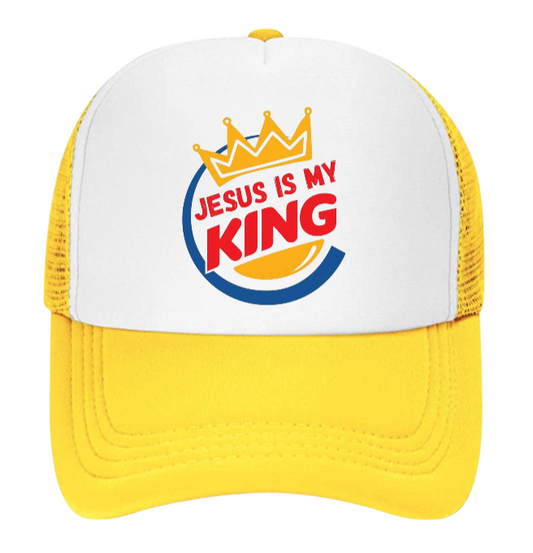 Jesus Is King Hat Adjustable Snapback Trucker Hat Jesus Faith Believe King Hat