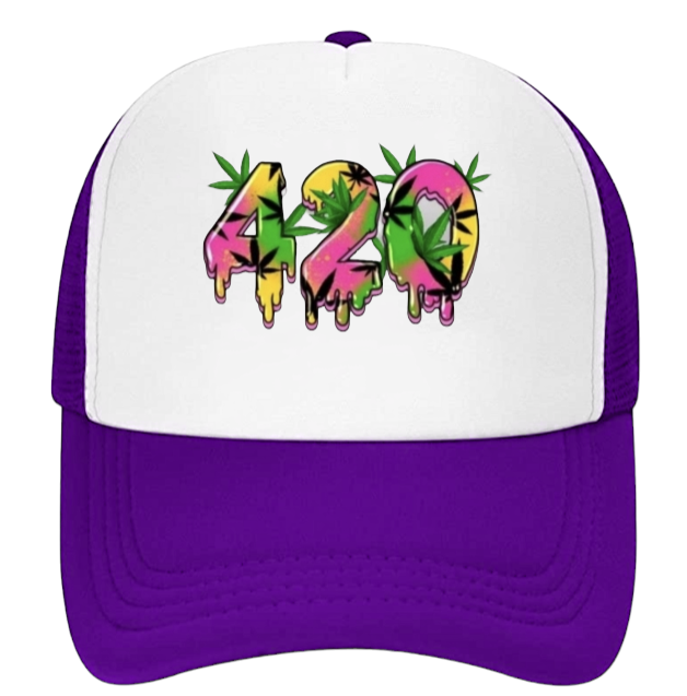 420 Hat Adjustable Snapback Trucker Hat Marijuana Relaxation Outdoors Smoking