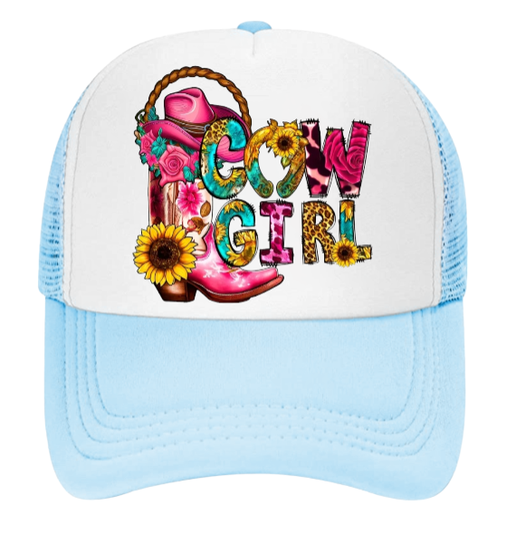 Cow Girl Baseball Hat Animal Love Trucker Hat Adjustable Snapback Courtly Girl