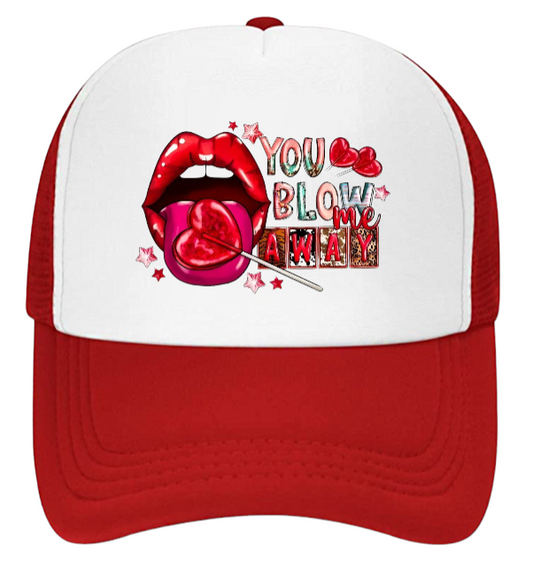 Valentines Hat Adjustable Trucker Hat Snapback Funny Lip Hat Lollipop Candy Gift