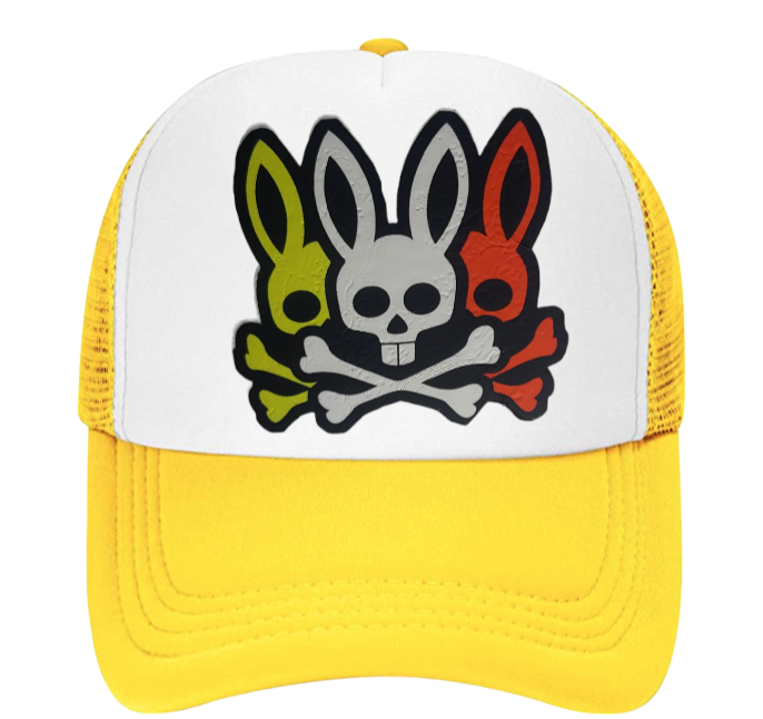 Bunny Hat Adjustable Snapback Trucker Hat Snapback Three Bunny Skulls Hat