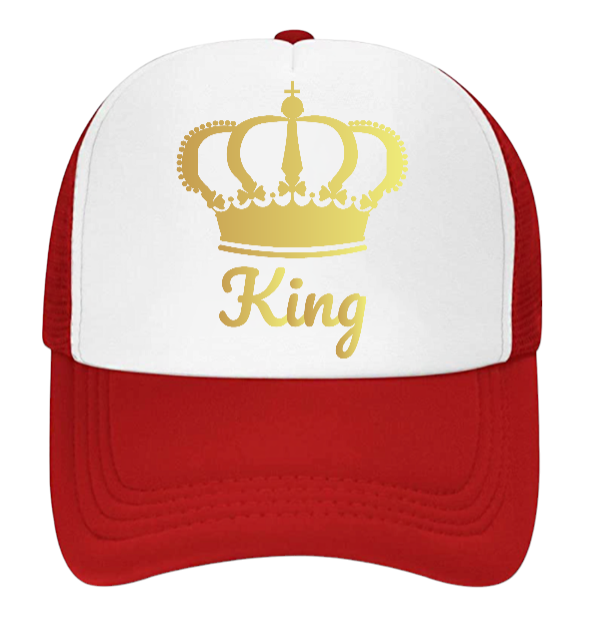King Hat Queen Hat Adjustable Trucker Hat Couples Hat Crown Wedding Gift Love