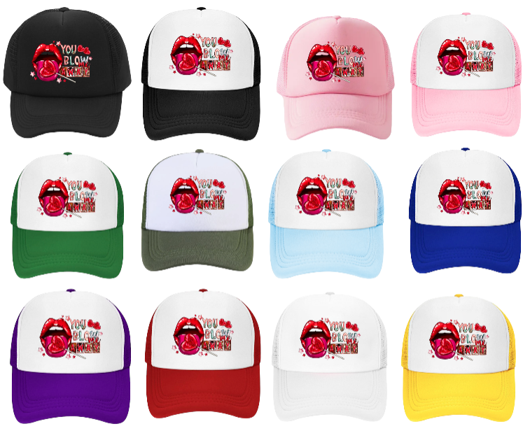 Valentines Day Hat Trucker Adjustable Hat Snapback Playful Funny Kiss Me Hat
