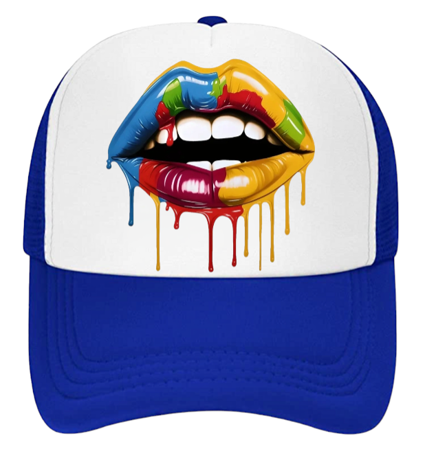 Valentines Hat Trucker Hat Adjustable Snapback Drooling Red Lips Valentines Gift