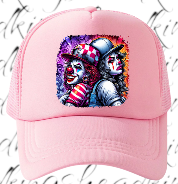 Funny Hat Laugh Now Cry Later Adjustable Snapback Trucker Hat Colorful Clown Hat