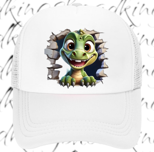 Funny Hat Baby Dinosaur Hat Adjustable Snapback Trucker Hat Cute Baby Dino Anime