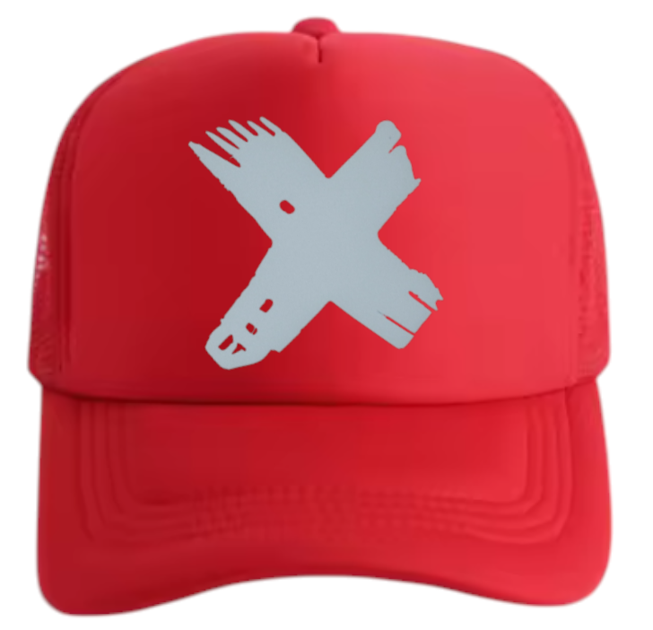 Discontinued X Hat Adjustable Snapback Trucker Hat Wink Smiley Face Skeleton Hat